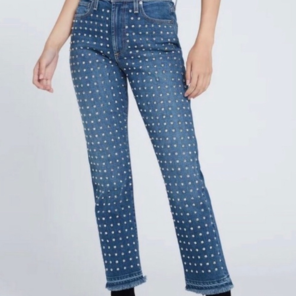 Alice and Olivia Studded Blue Jeans 26
